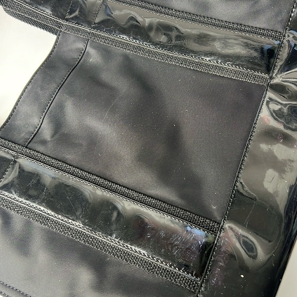 Tory Burch Large A4 Black Nylon Patent Hidden Snap Tote Bag - Picture 13 of 13